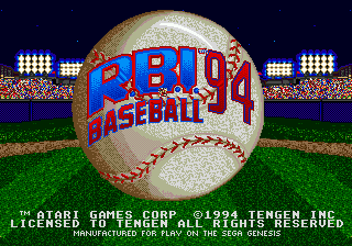 R.B.I. Baseball 94 (USA, Europe) Title Screen